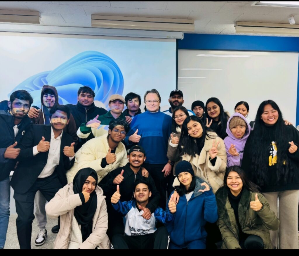 Teaching a travel and tourism class.