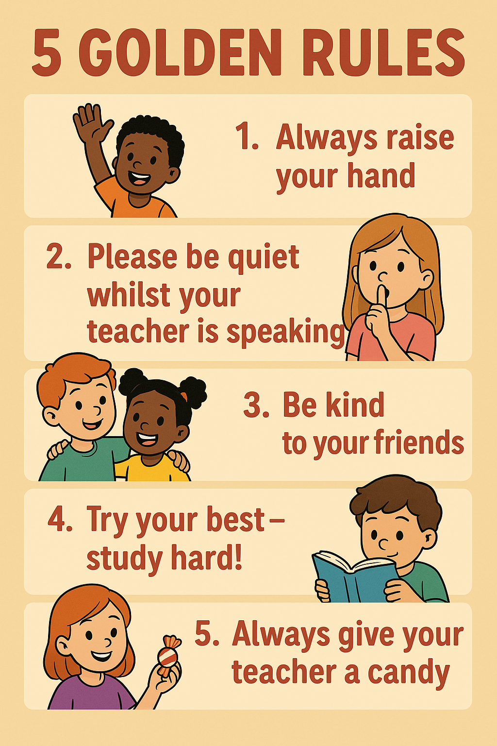 5 Golden Rules of the ESL classroom
