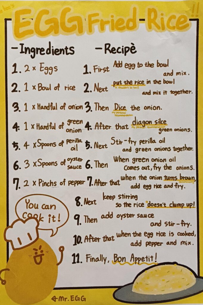 ow to write a recipe